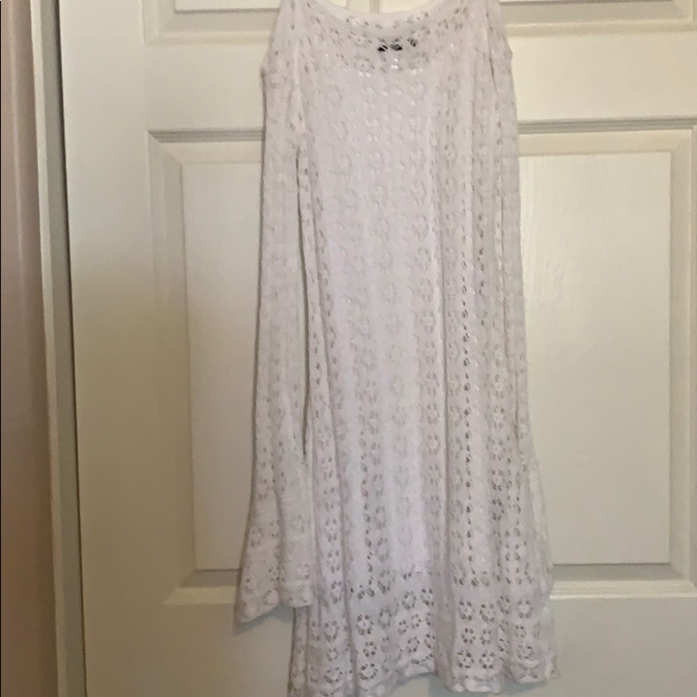 White lace dress long sleeves